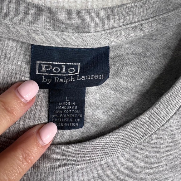 Polo Ralph Lauren Mens T-Shirt Large Gray Short Sleeve Crewneck Pony Logo Cotton - Picture 7 of 8